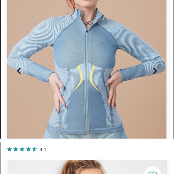 Fabletics Set ✨ Blue and Yellow Track Jacket and Leggings Set - Picture 2 of 6